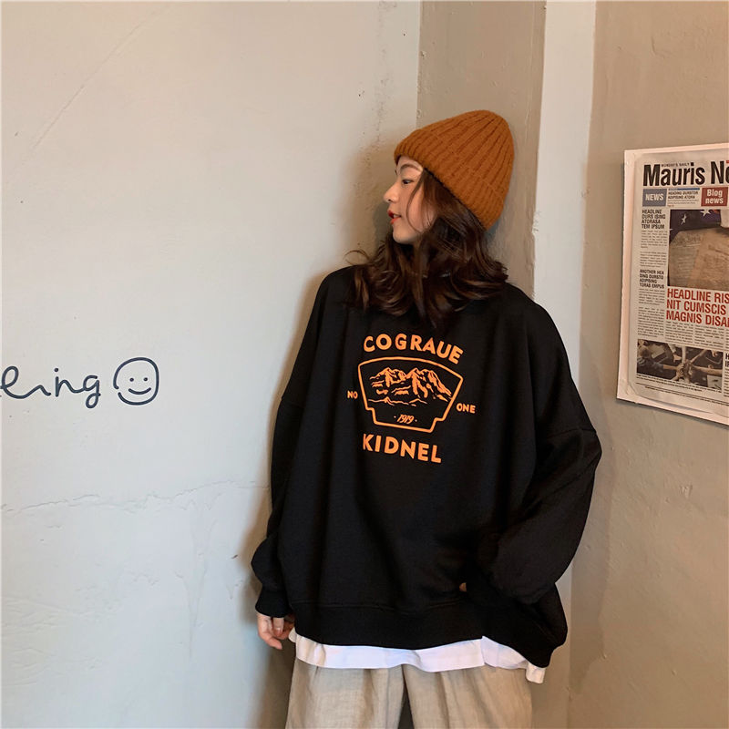 Streetwear plus size sweatshirt women winter autumn Korean style loose 2022 new thin jacket oversized harajuku hoodie alx