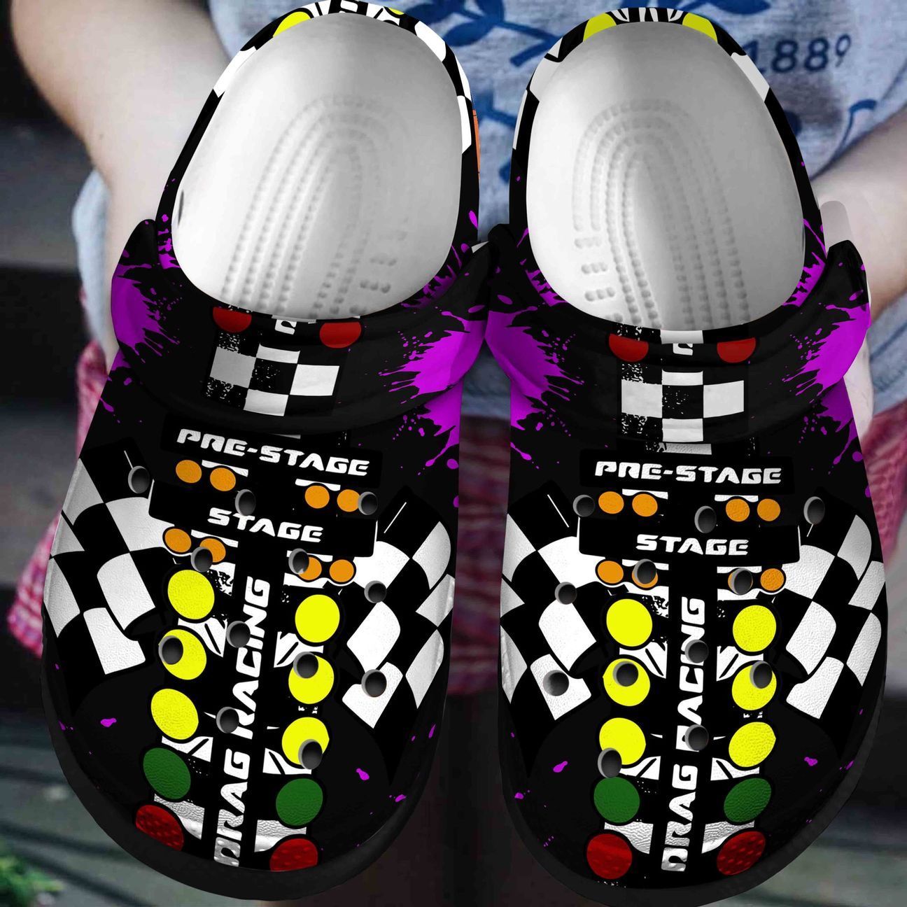 Racing Personalized Clog, Custom Name, Text, Color, Number Fashion Style For Women, Men, Kid, Print 3D Drag Racing