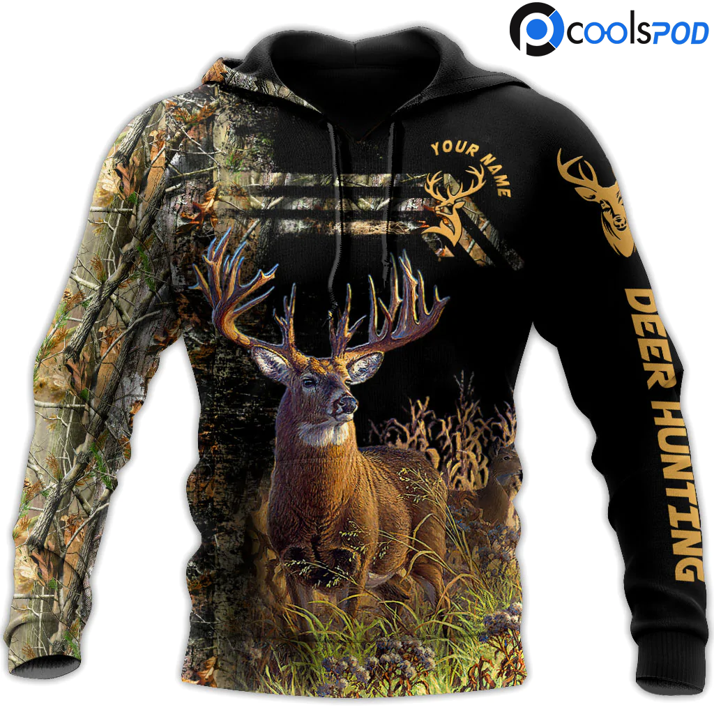 Custom Deer Hunting Hoodie 3D All Over Print, Hunter Hoodie, Hunting Dad Premium Hoodies, Gift For Hunter