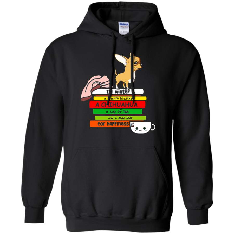 AGR In Winter A Chihuahua Book And Tea For Happiness Hoodie