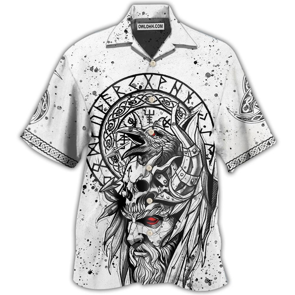 Viking Victory Black And White Style – Hawaiian Shirt  – Owl Ohh