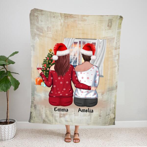 Personalized Bestie Blanket – Christmas Gifts For Friends – Up To 5 Girls