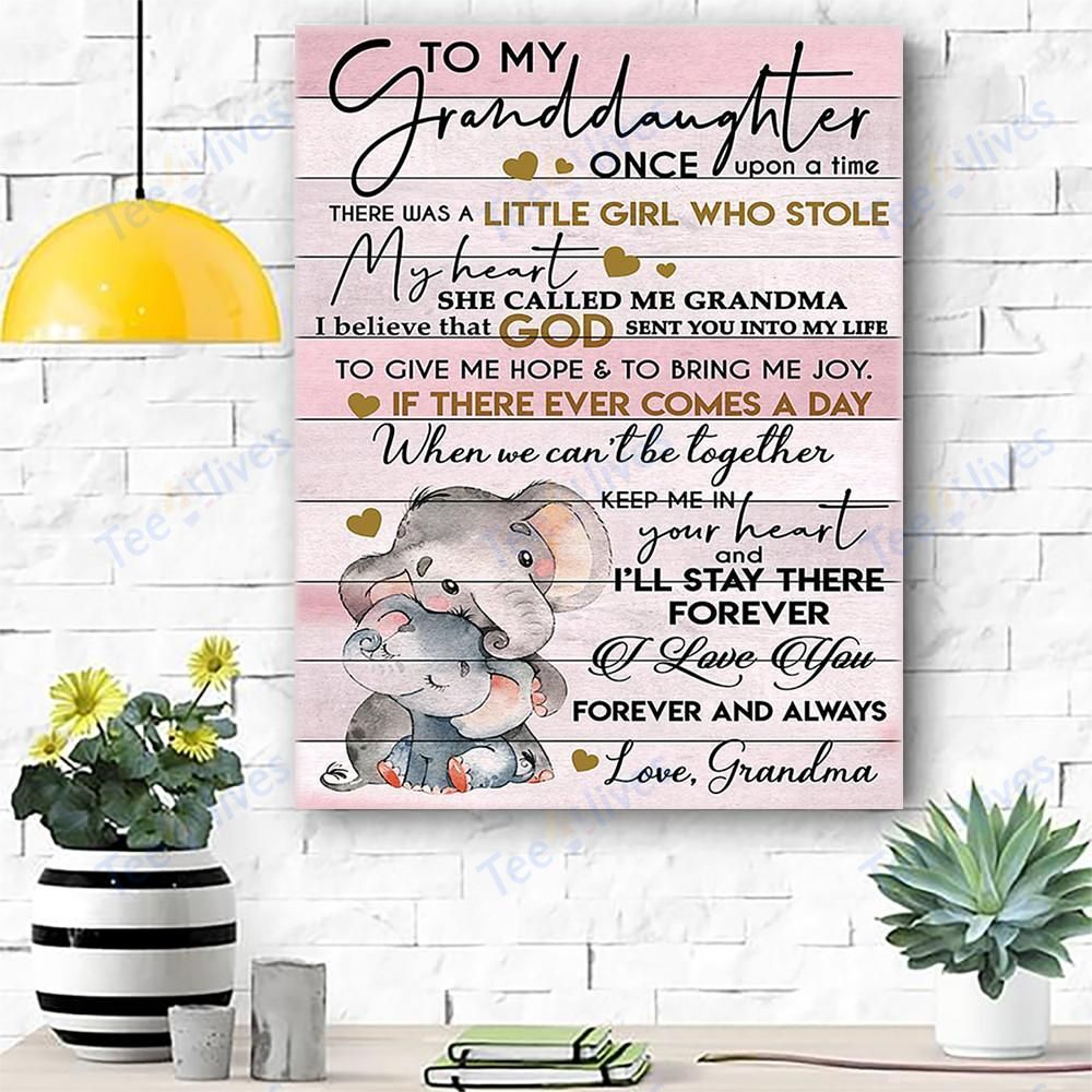 To My Granddaughter Elephant Canvas Prints Wall Art – Matte Canvas