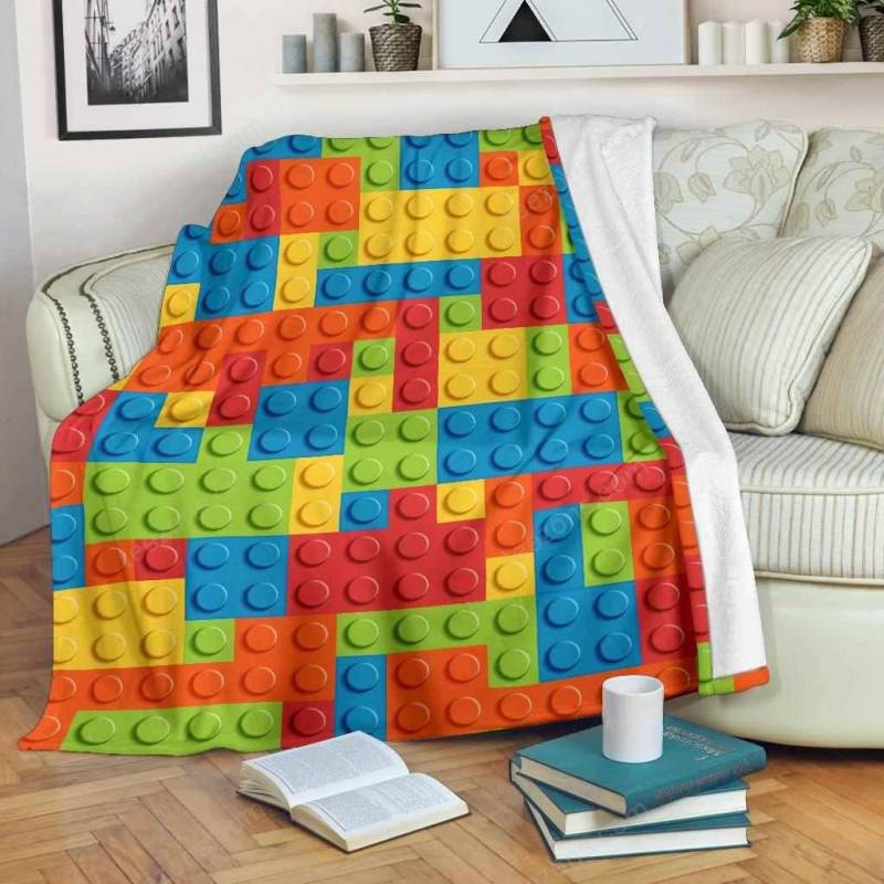 Lego Bricks Pattern Premium Fleece Blanket