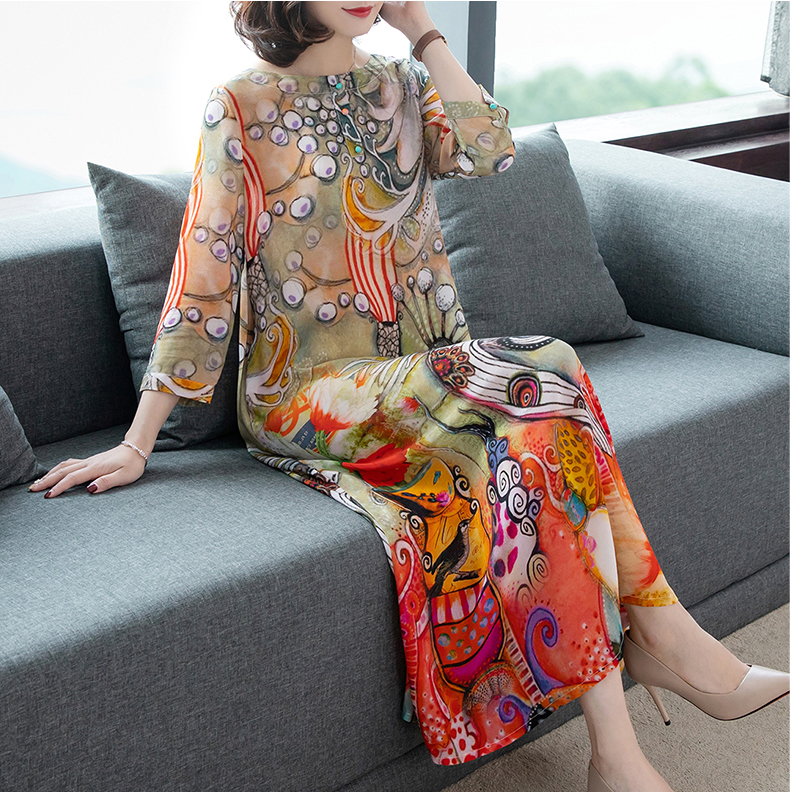 ZUOMAN Summer Vintage Plus Size Floral Silk Sundress 2022 Boho Casual Beach Midi Dresses Elegant Women Party Bodycon Vestidos alx