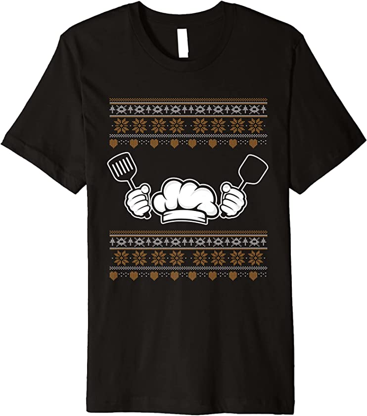 Ugly Christmas X-Mas Cook Santa Claus Chef New Year Kitchen Premium T-Shirt