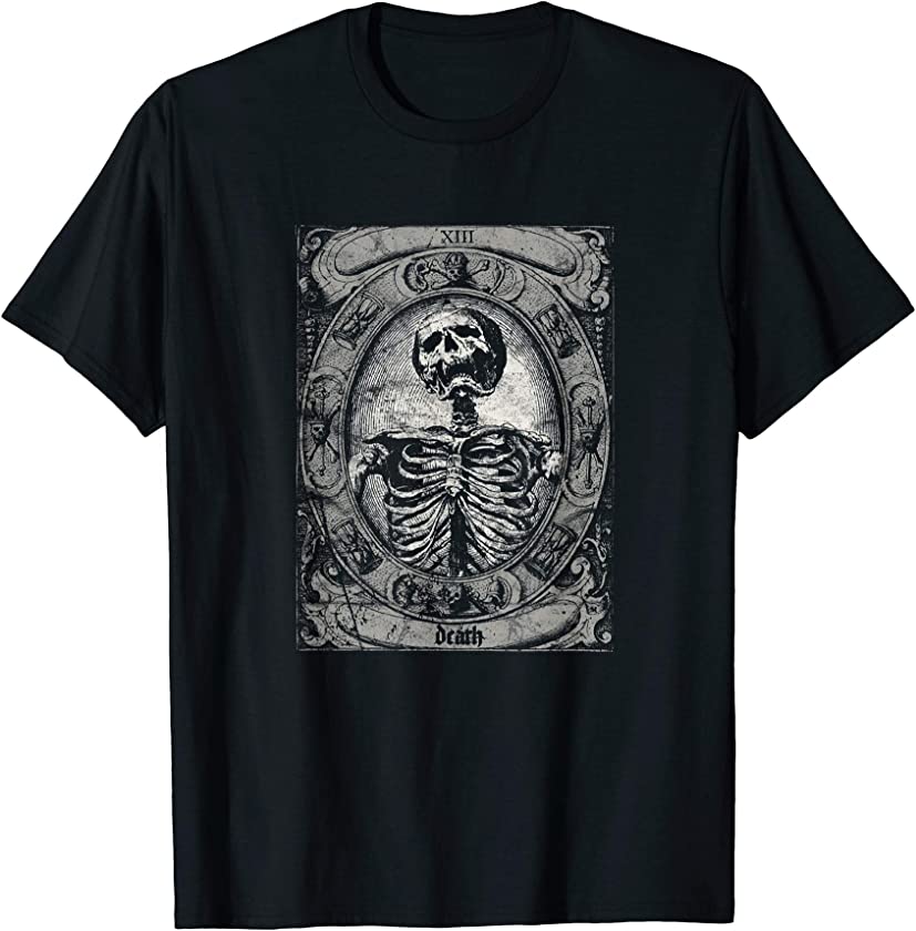 Vintage Occult The Death Tarot Card Satan Horror Grunge T-Shirt