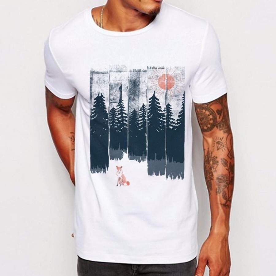 Men’s Women Fashion Vintage Pines Eagles Mountain Design T Shirt Boy Cool Tops Hipster Printed Summer T-shirt