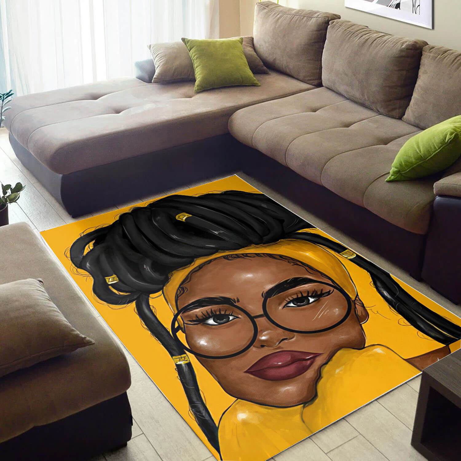 African American Area Rugs Pretty Black Afro Lady African Inspired Area Rug African Themed Home Decor WBG00379