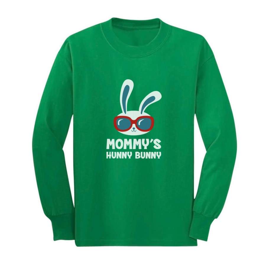 Mommy’s Hunny Bunny Cute Easter Youth Kids Long Sleeve T-Shirt