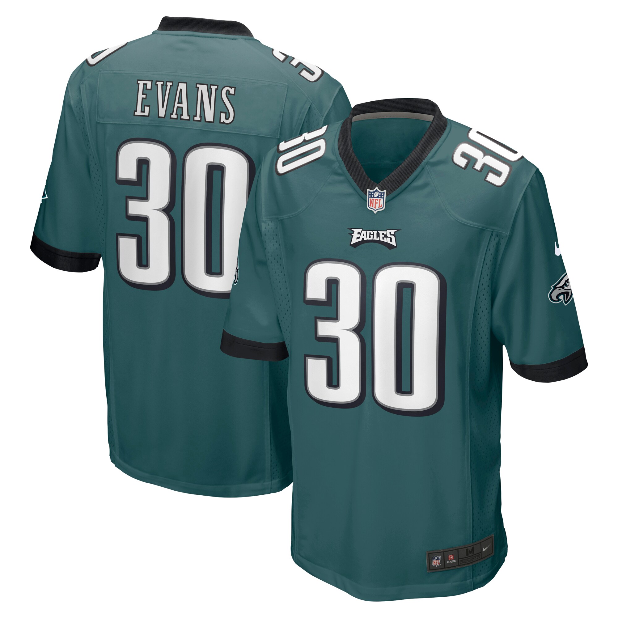 Justin Evans Philadelphia Eagles Game Player Jersey – Midnight Green