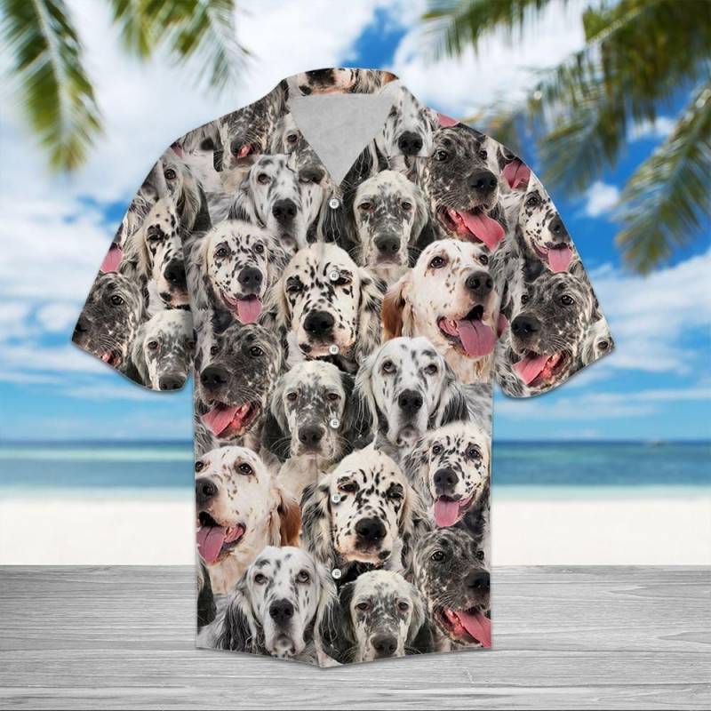 Artsyhomes English Setter Awesome Hawaiian Ha51946