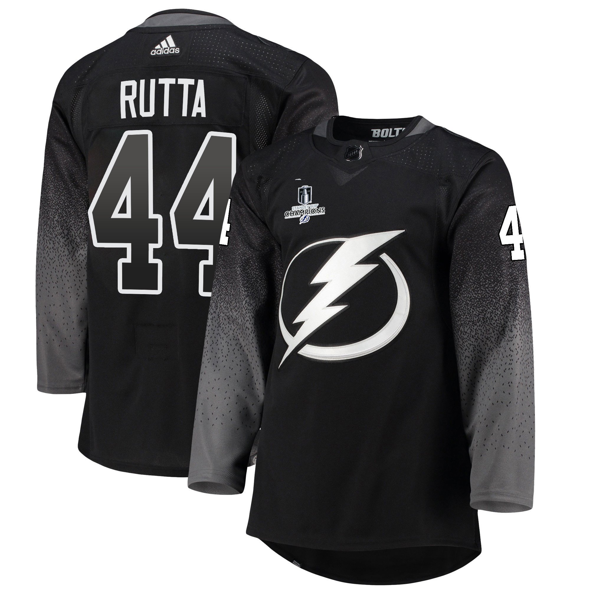 Tampa Bay Lightning Jan Rutta 44 Alternate 2022 Stanley Cup Champions Breakaway Men Jersey – Black