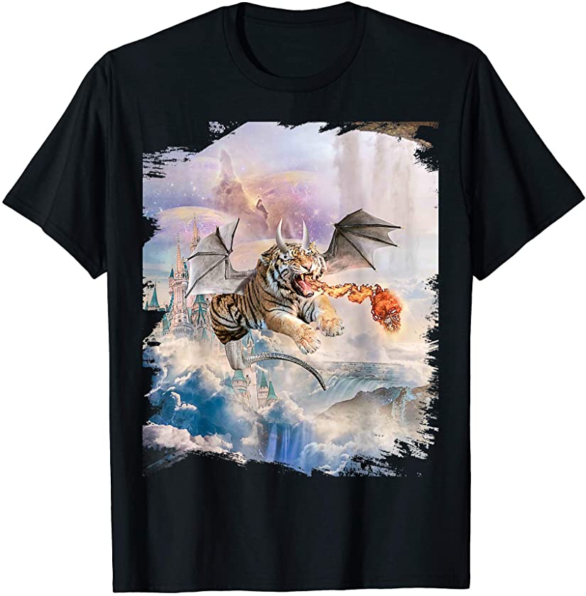 Big Cat Tiger As Flying Dragon T-Shirt