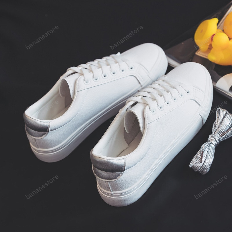 Fashion Shoes Women’S Vulcanize Shoes Spring New Casual Classic Solid Color Pu Leather Shoes Women Casual White Shoes Sneakers