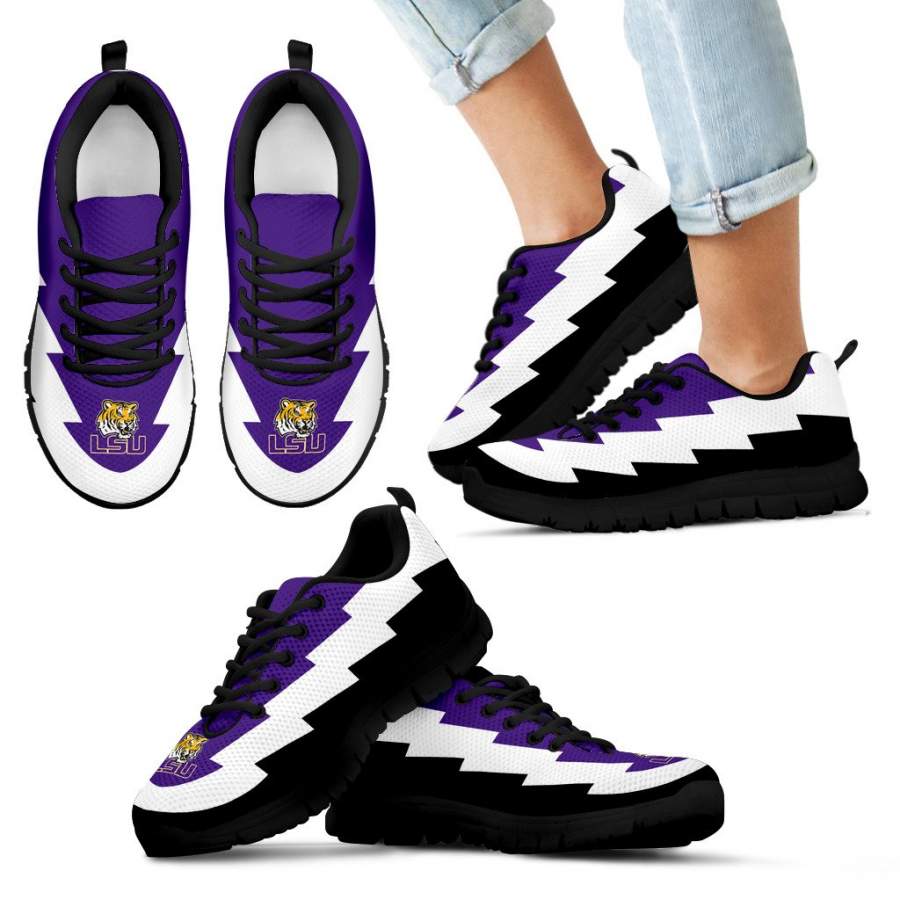 Beautiful Printed LSU Tigers Sneakers Jagged Saws Creative Draw