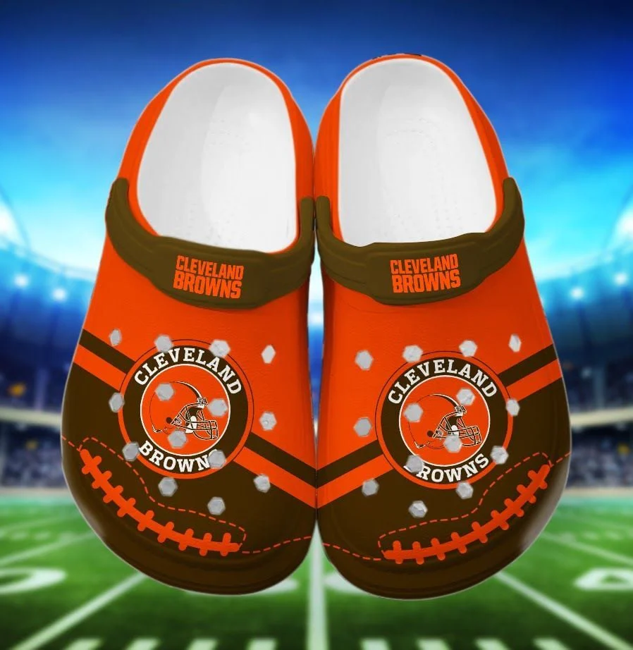 NFL Cleveland Browns Football Crocband Clogs Shoes Crocss Comfortable For Men Women