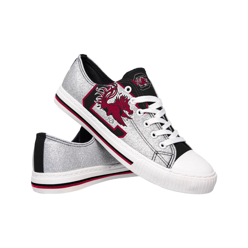 South Carolina Gamecocks NCAA Womens Glitter Low Top Canvas Shoes