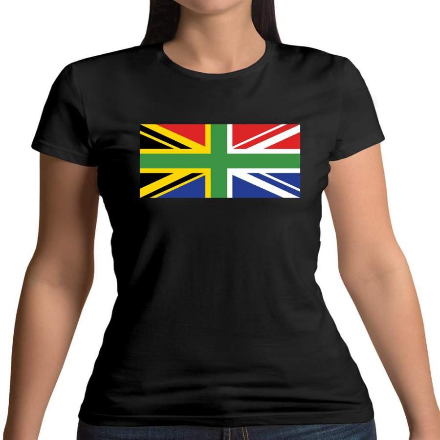 South African Union Jack Flag Womens T-Shirt