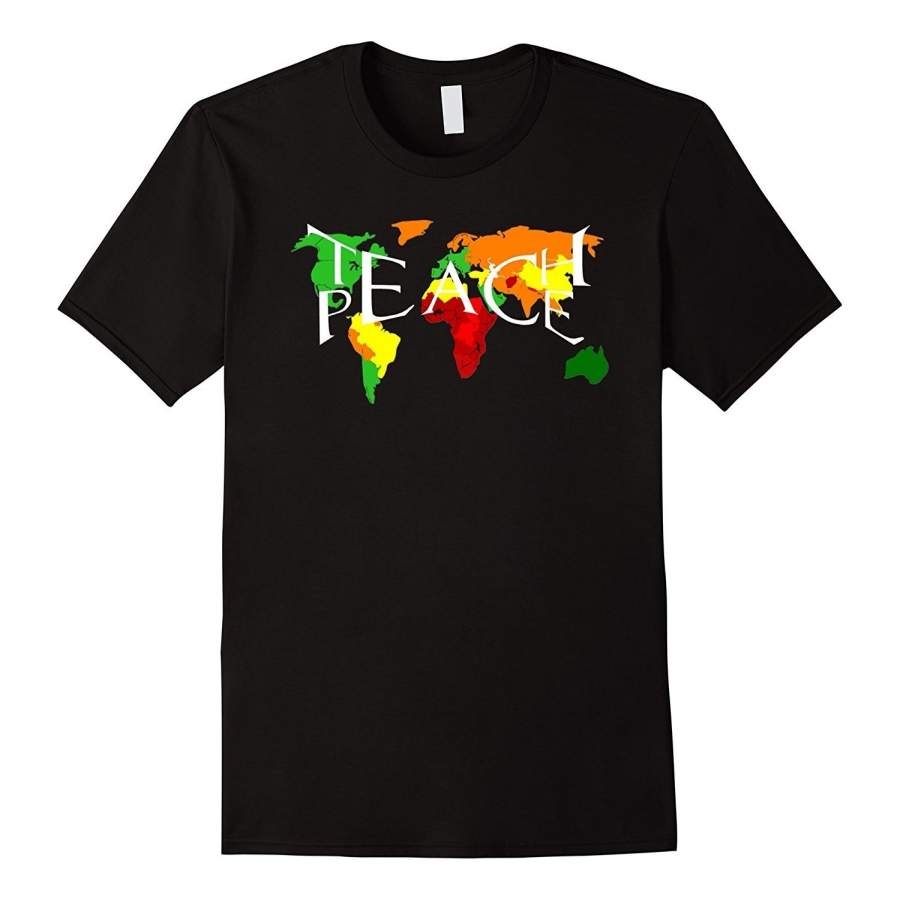 Personalized T-Shirt Mens Teach Peace Short Sleeve T-Shirt Men’S Punk T-Shirt