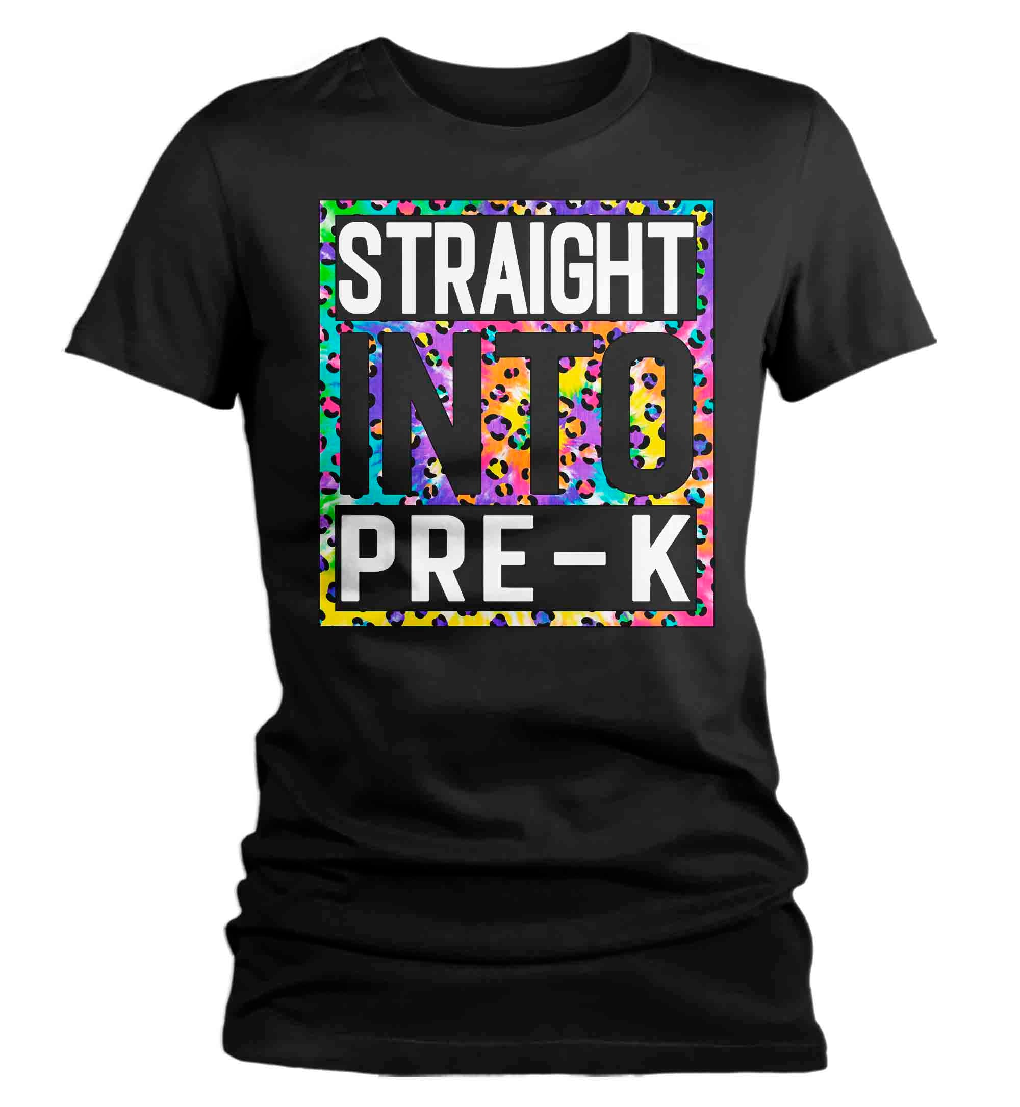 Women’S Pre-K Teacher Shirt Colorful Leopard Straight Into Pre Kindergarten T Shirt Cute Back To School Shirt Prek Teacher Gift Tshirts