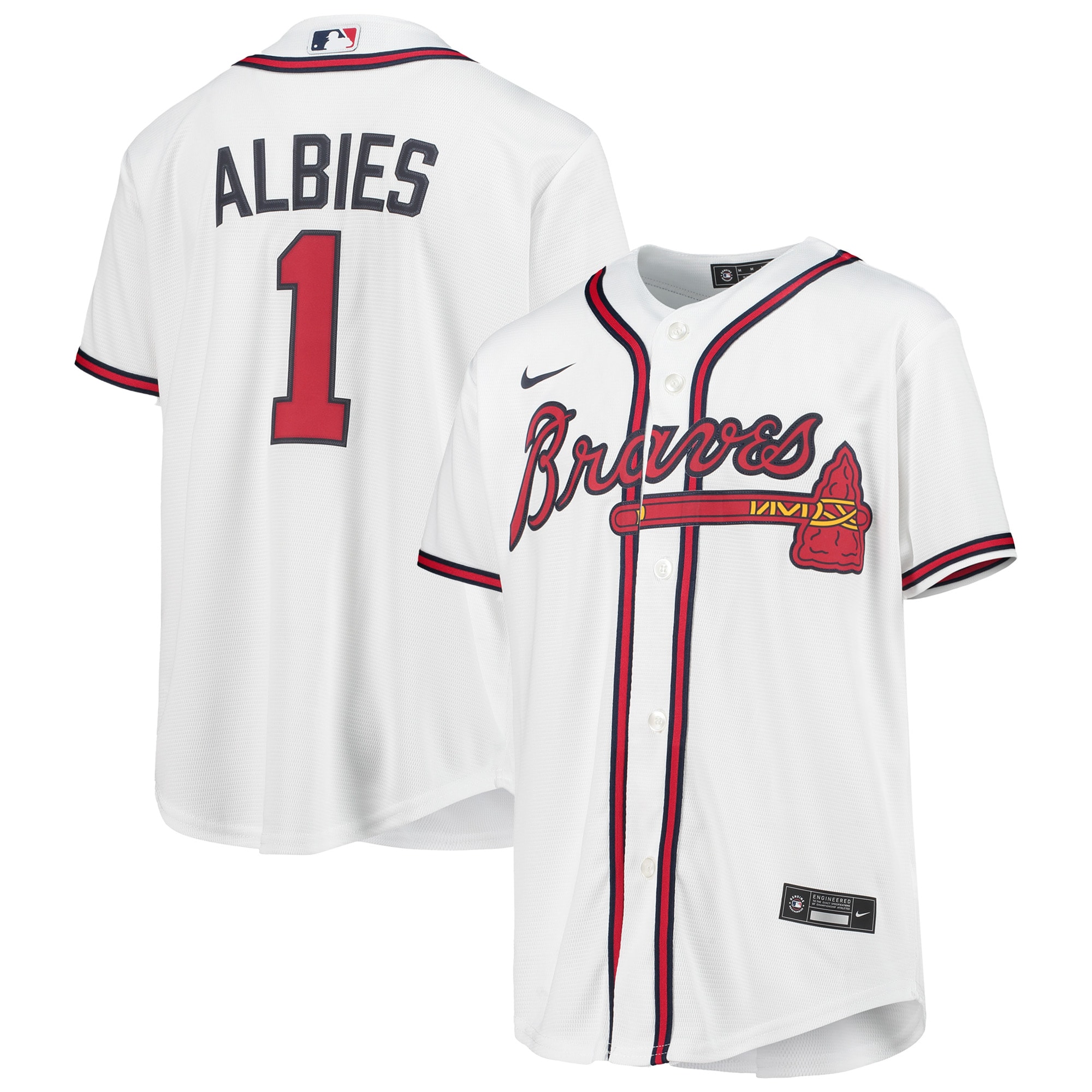 Ozzie Albies Atlanta Braves Youth Alternate Replica Player Jersey – White