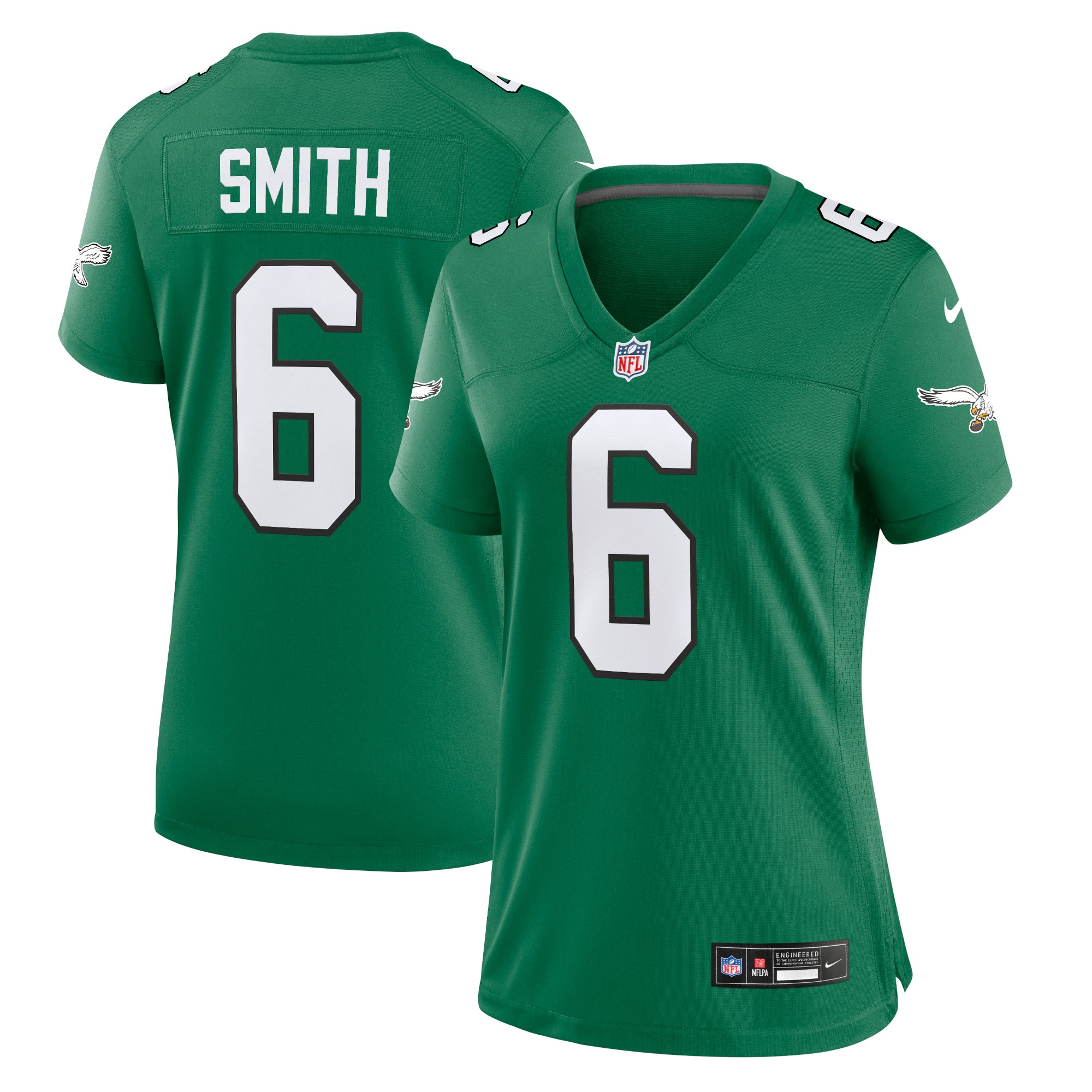 Women’s Philadelphia Eagles DeVonta Smith Kelly Green Player Jersey