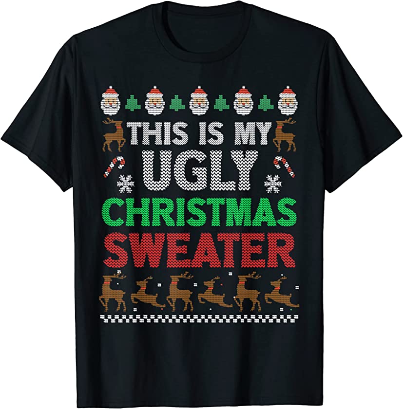 This Is My Ugly Christmas Shirt Xmas Lights Funny Holiday T-Shirt