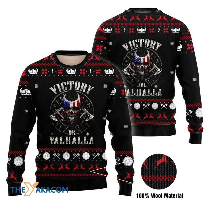 Black And White Viking American Gift For Christmas Ugly Christmas Sweater