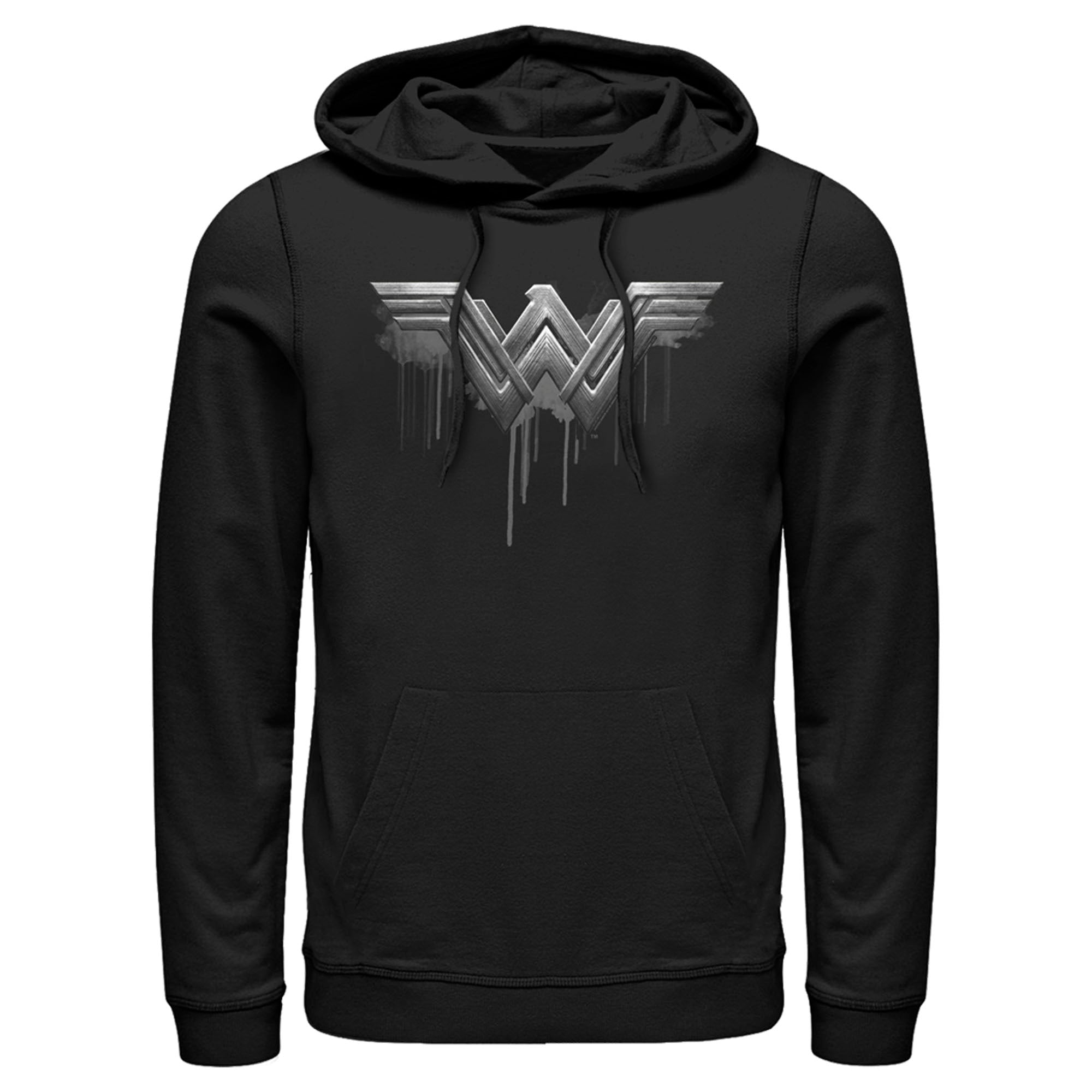 Zack Snyder Justice League Men’S Wonder Woman Silver Logo  Pull Over Hoodie