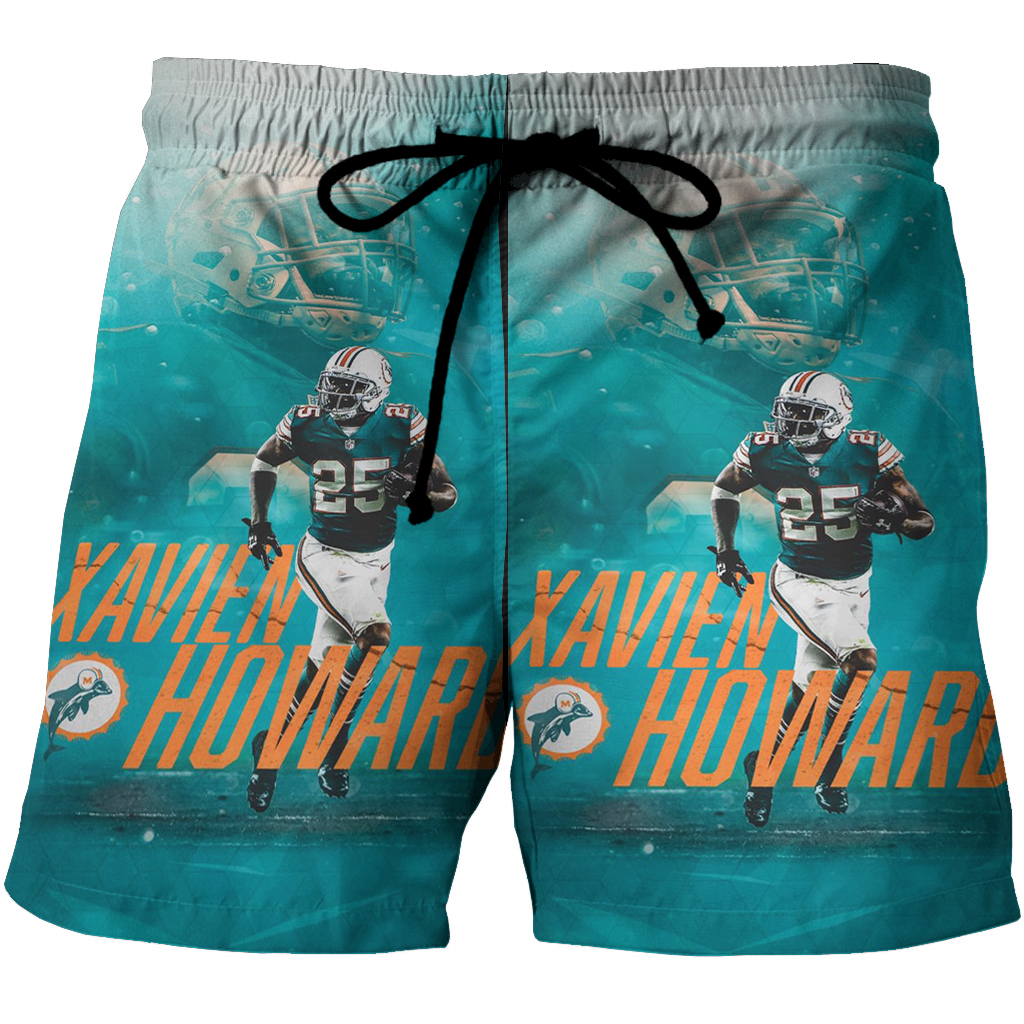 Miami Dolphins Xavien Howard1 3D All Over Print Summer Beach Hawaiian Short