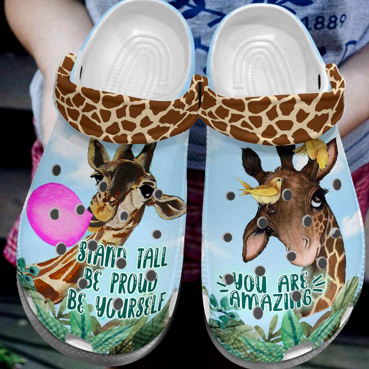 Giraffe Personalized Clog, Custom Name, Text, Color, Number Fashion Style For Women, Men, Kid, Print 3D Stand Tall