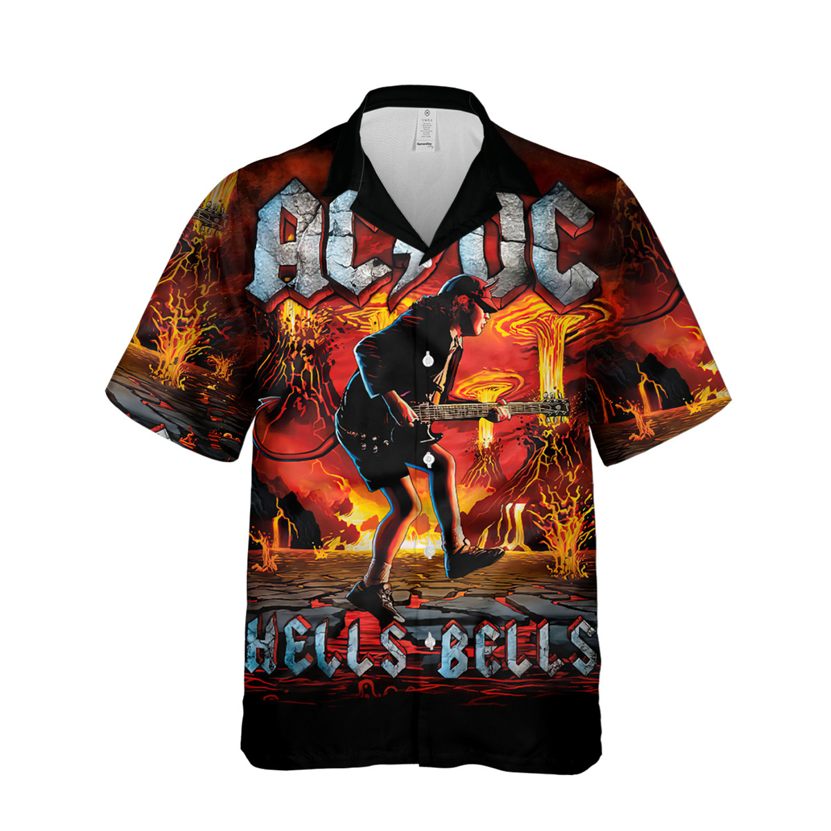 Ac&Dc Merch Posters Hells Bells Rock Music Cuban Shirt Premium Hawaiian Shirt