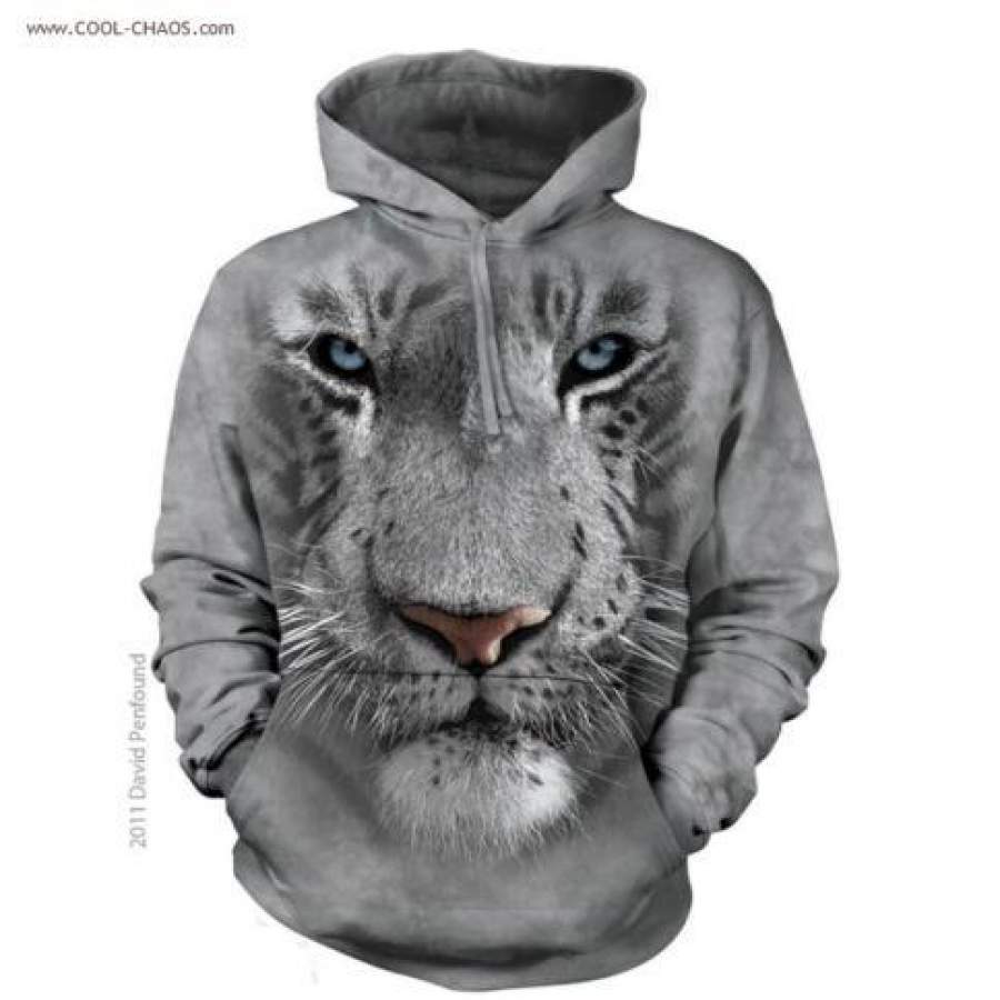 White Bengal Tiger Hoodie / Tie Dye Hoodie