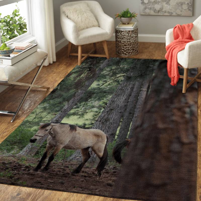 A Horse in a Forest – Animals Area Rug Carpet