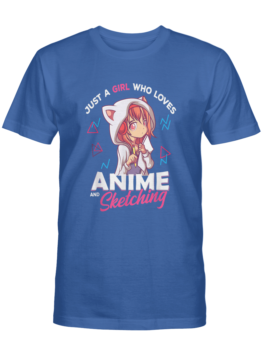 Citychiefs Just A Girl Who Loves Anime and Sketching Drawing Otaku Gift TShirt18