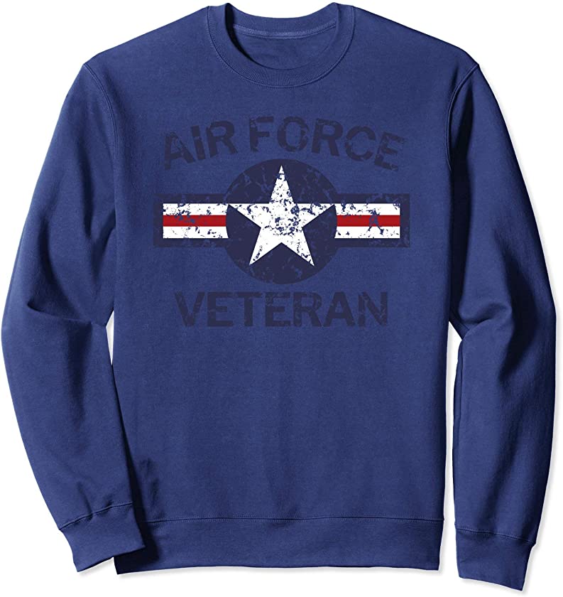 Air Force Veteran with Vintage Roundel Grunge Sweatshirt