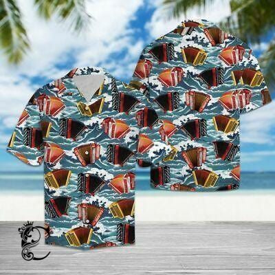 Beach Shirt Colorful Accordion Hawaiian Shirts #Dh- Chillicothemall