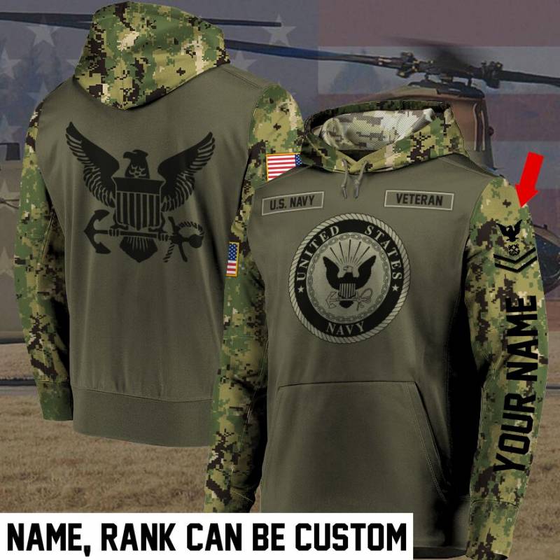 United States Navy Pullover Hoodie Customize TBD212008HD04 -USNV