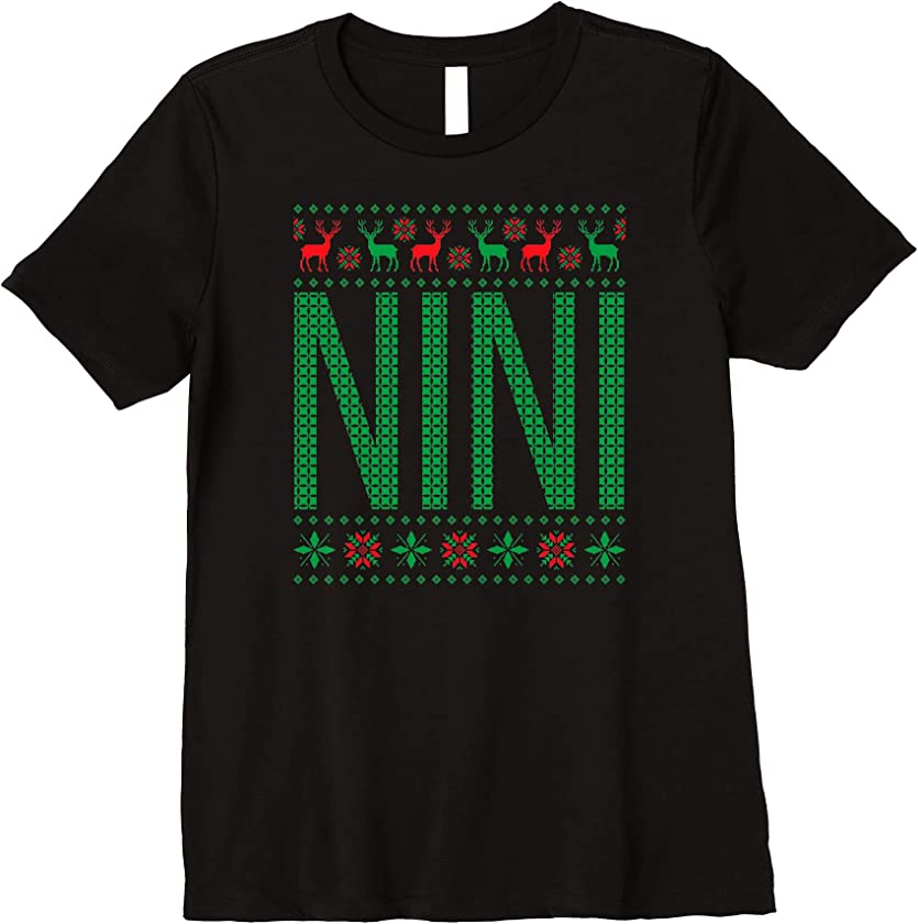 Womens Xmas Matching Outfits for Holiday Party Nini Ugly Christmas Premium T-Shirt