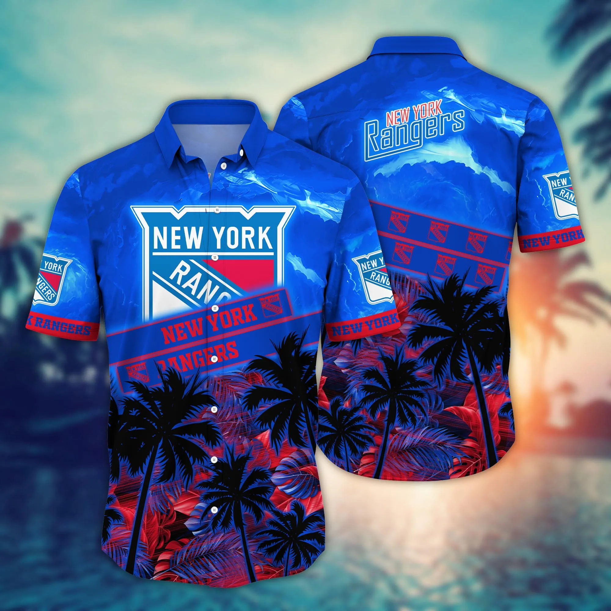 New York Rangers Nhl Hawaiian Shirt Lush Greenerytime Aloha Shirt