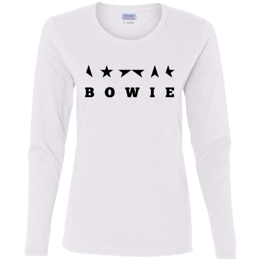 AGR David Bowie Blackstar Ladies’ Cotton LS T-Shirt