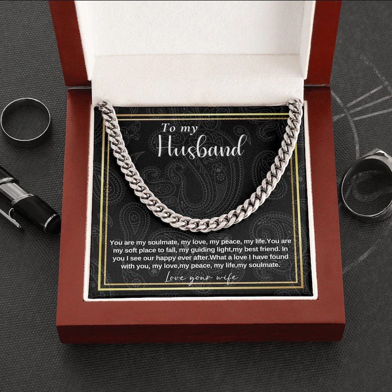 Valentines Day Gifts For Him, Cuban Link Chain Necklace For Husband Soulmate, Your’Re My Piece