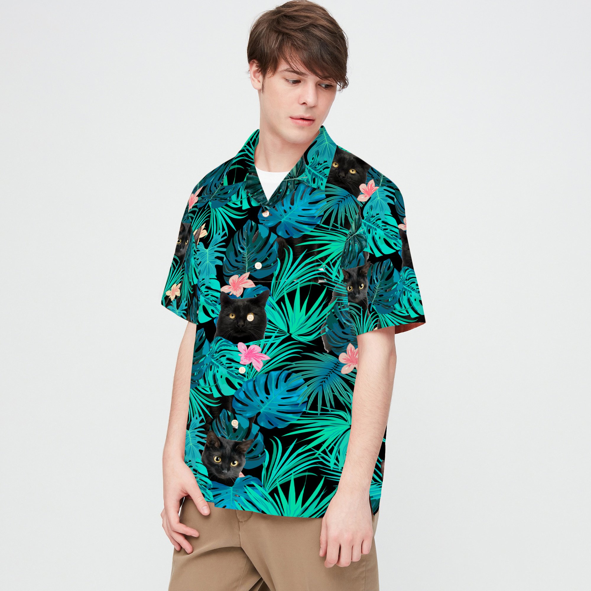 Tropical Black Cat Hawaii shirt