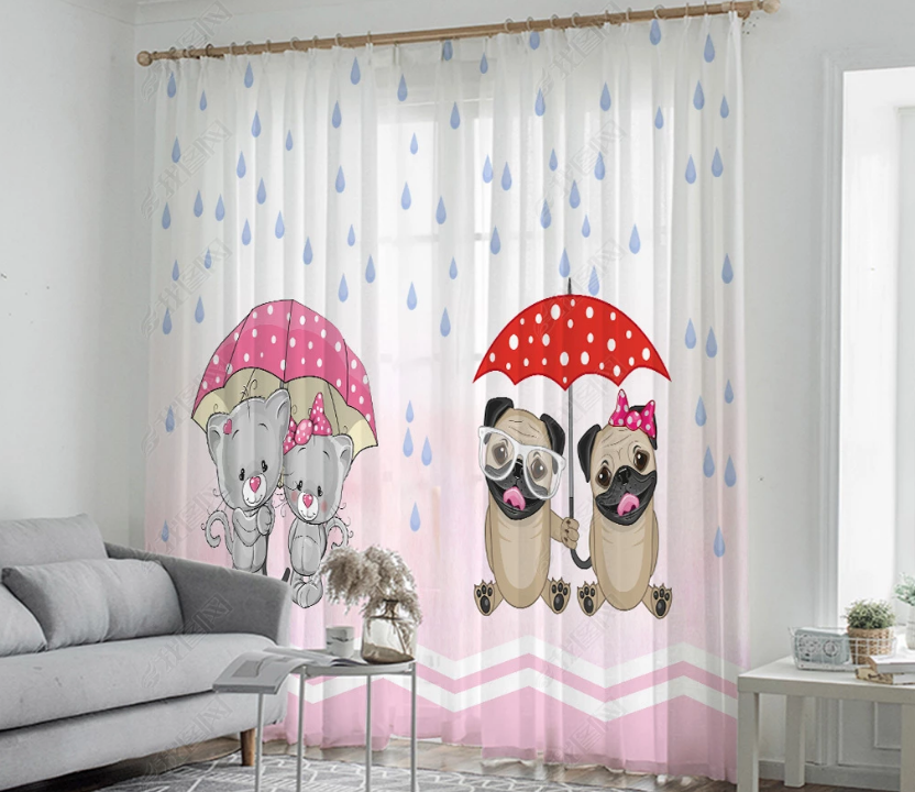 3D Cartoon Animal Umbrella Rain Curtains And Drapes Lqh 14