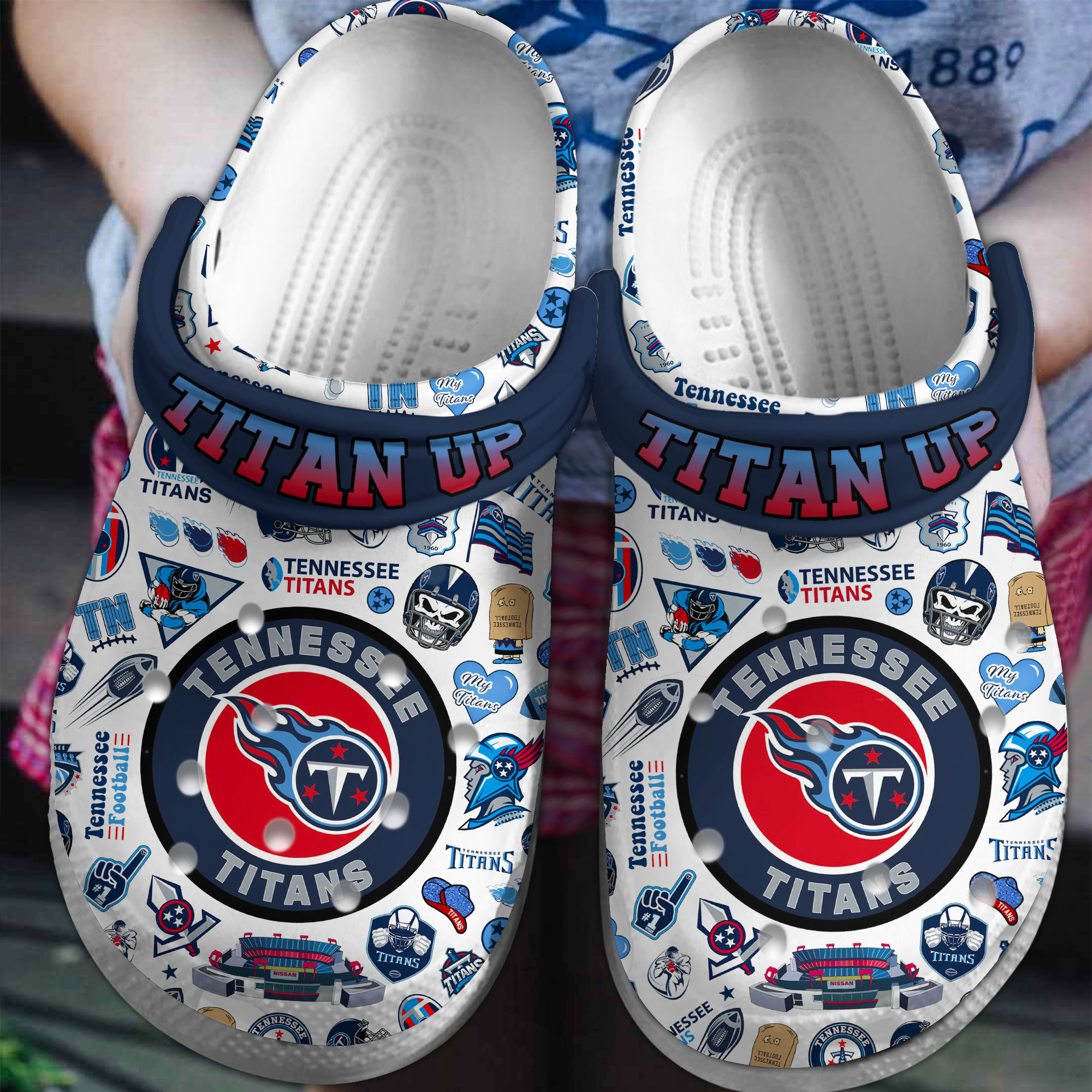 Tennessee Titans NFL Sport Crocs Crocband Clogs Shoes Comfortable For Men Women and Kids 2