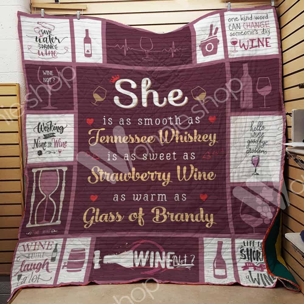 Wine Girl Quilt Blanket