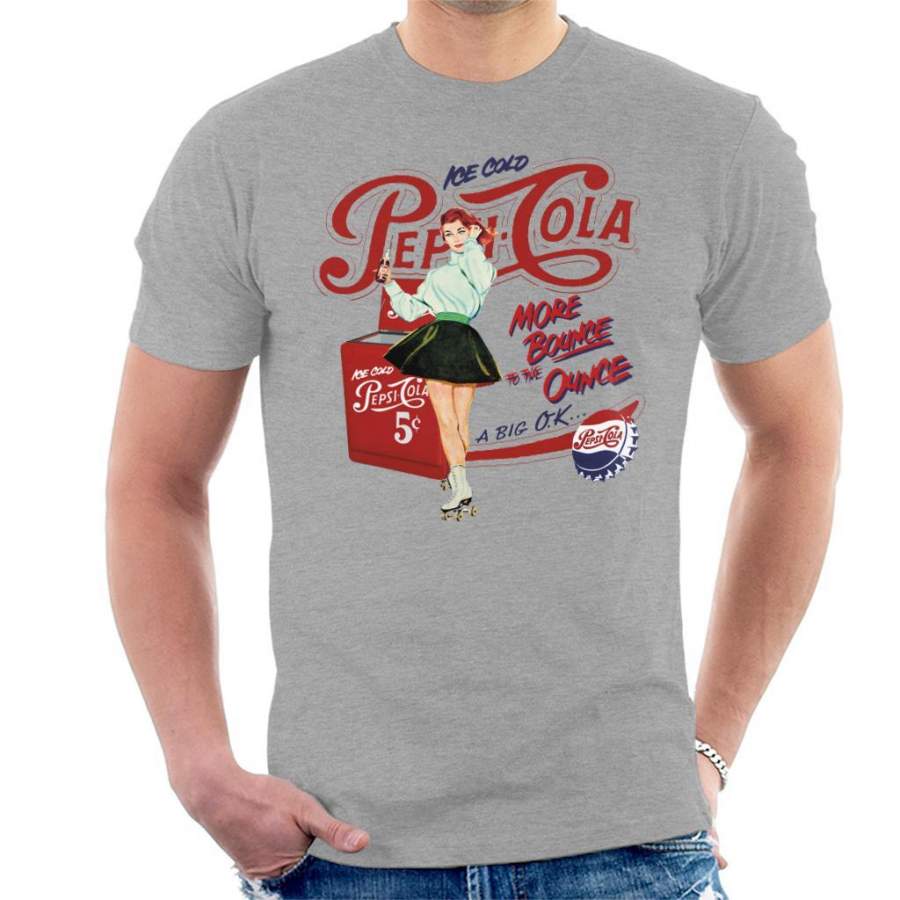Pepsi Cola Ice Cold Retro Roller Skater Men’s T-Shirt