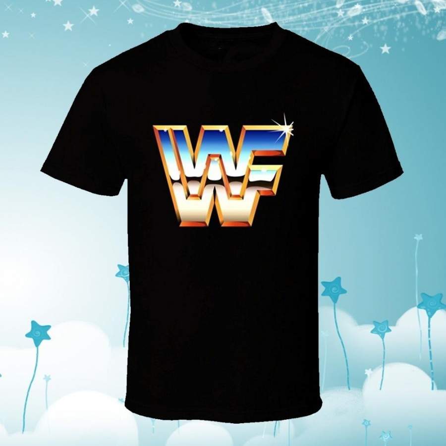 Traight Cotton World Wrestling Federation Wwf Logo Mens T-Shirt