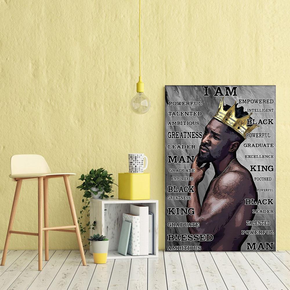 Black African Canvas Art Prints Amazing Black Power Poster Art Print African American Girl African King Beautiful Dorm Room Canvas